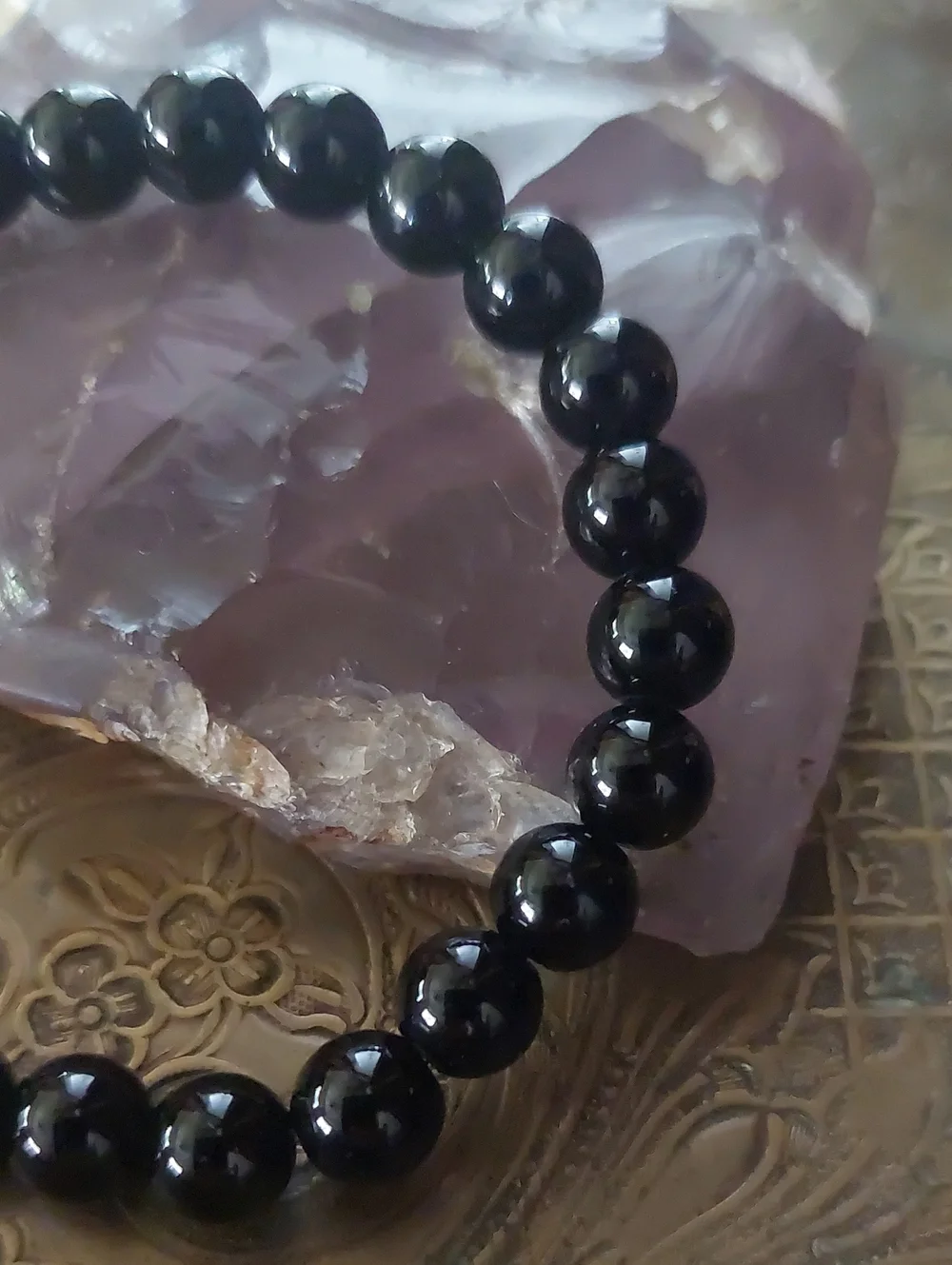Obsidian Bead Bracelet